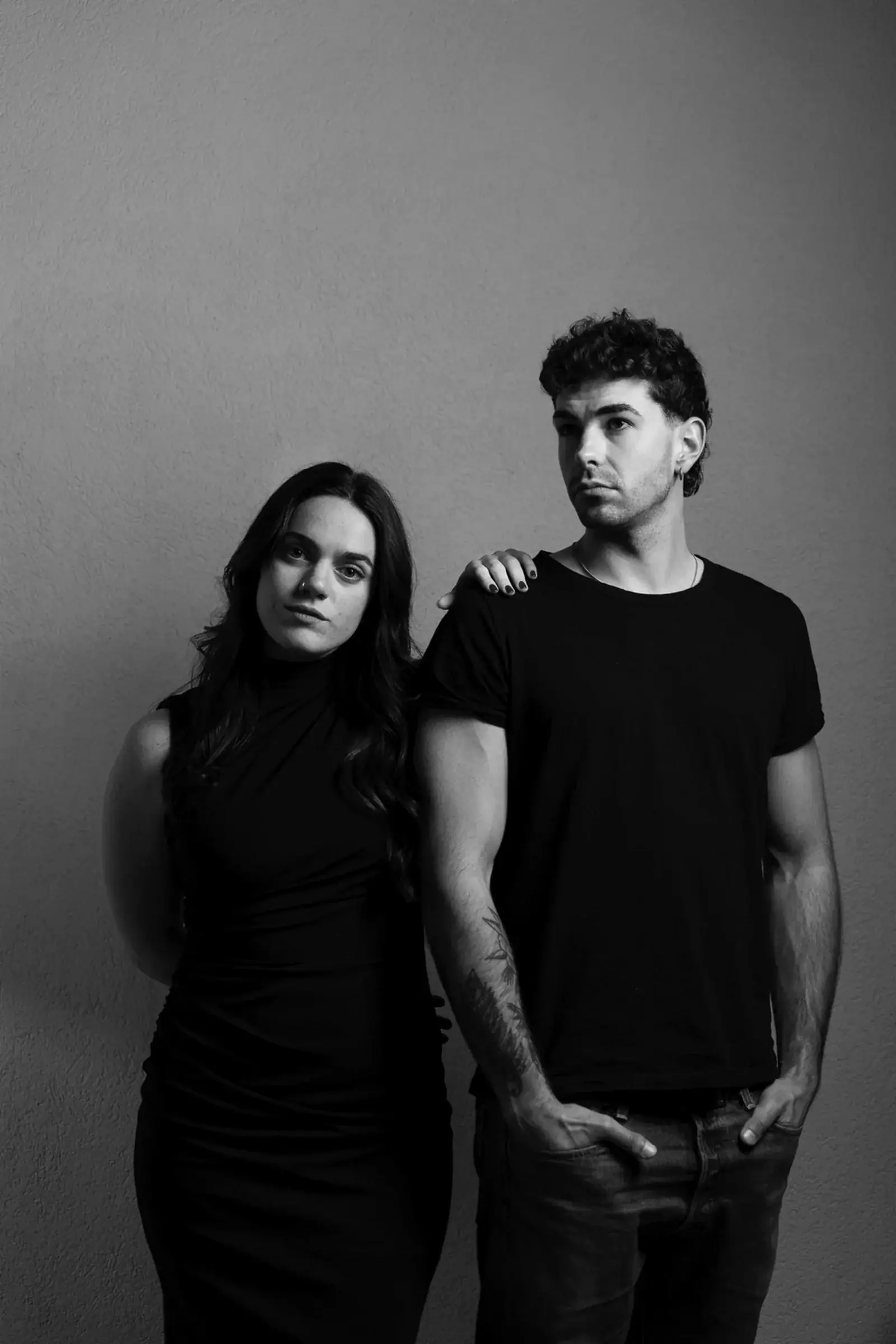 Retrato de Franc y Llucia en blanco y negro